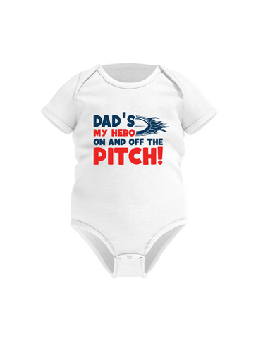 Dad’s My Hero on and off the Pitch! | Funny Rugby Baby Grow