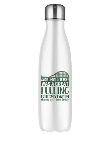 Winning Wimbledon Was a Great Feeling, but I Hadn’t Started Shaving Yet – Boris Becker!  500ml Stainless Steel Water Bottles, Perfect For Boys, Girls and Adults Who Love Tennis