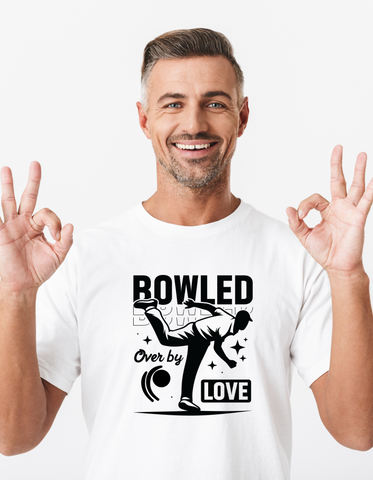 Bowled Over by Love – the Ultimate Cricket Banter T-Shirt! Funny Cricket T-Shirt, Premium Fabric, Multiple Adult Sizes