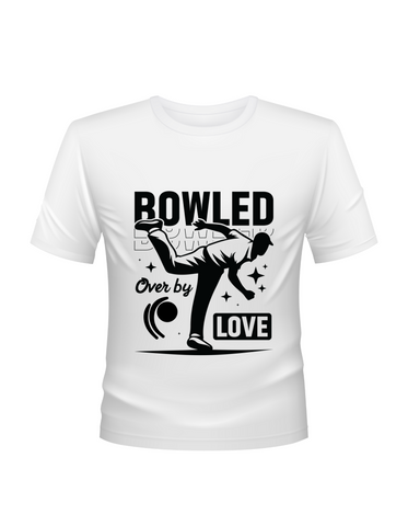 Bowled Over by Love – the Ultimate Cricket Banter T-Shirt! Funny Cricket T-Shirt, Premium Fabric, Multiple Adult Sizes