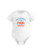 Mum’s Decision Is Final, No DRS Available! Funny Cricket Baby Bodysuit, Organic or In-Conversion to Organic Cotton, Self Fabric Bound Neckline, Cuffs and Leg Openings