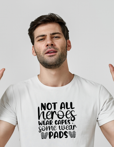 Not All Heroes Wear Capes, Some Wear Pads – Funny Cricket T-shirt, Premium Fabric, Multiple Adult Sizes