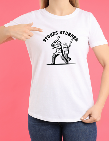 Stokes Stunner Cricket T-Shirt. Funny Cricket T-Shirt, Premium Fabric, Multiple Adult Sizes