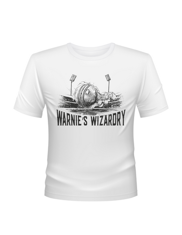 Warnie’s Wizardry Funny Cricket T-Shirt. Funny Cricket T-Shirt, Premium Fabric, Multiple Adult Sizes