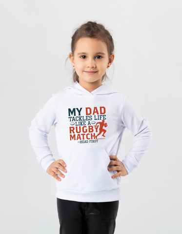 My Dad Tackles Life Like a Rugby Match- Head First | Funny Rugby Hoodie