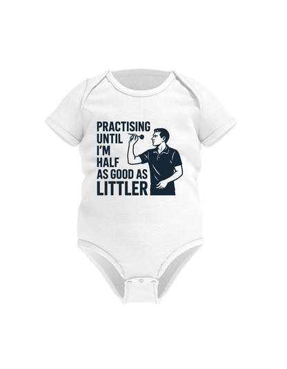 Practising Until I’m Half As Good as Littler | Funny Darts Baby Grow