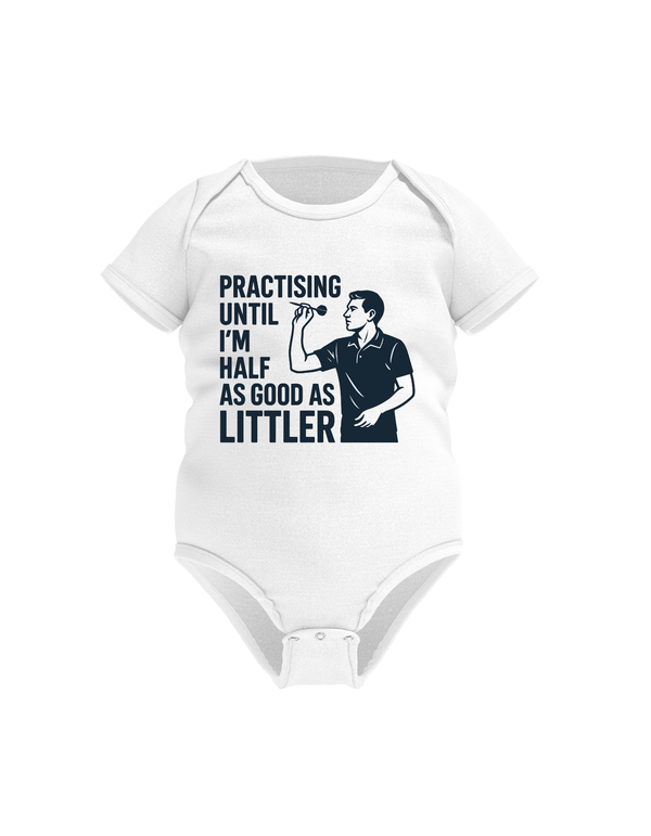 Practising Until I’m Half As Good as Littler | Funny Darts Baby Grow