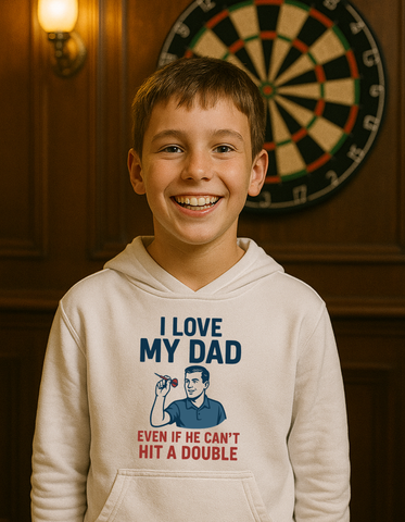 I Love My Dad Even if He Can’t Hit a Double | Funny Darts Hoodie