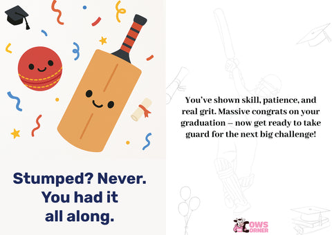 Stumped?  Never.  You Had it all Along! | Cricket Themed Graduation Card