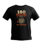 A black T-shirt with cows corner slogan on the front saying 180 Reasons To Call In Sick Tomorrow