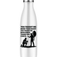 A white water bottle with the funny rugby saying on the front that reads 'You Taught Me More Than Rugby, You Taught Me Resilience. Thank You, Coach'