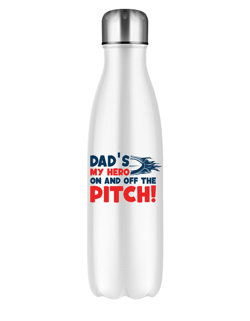 Dad’s My Hero on and off the Pitch! | Funny Rugby Water Bottle