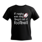 Black t-shirt with white text and a rugby ball graphic on a white background with a Cows Corner slogan saying if rugby was easy they'd call if football