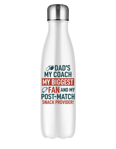 Dad’s My Coach My Biggest Fan and My Post-Match Snack Provider! | Funny Rugby Water Bottle