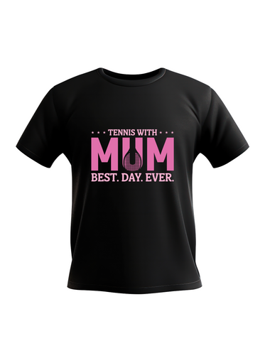 Tennis with Mums. Best. Day. Ever!  Funny Tennis T-Shirt, Premium Fabric, Multiple Junior Sizes