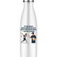A white water bottle with the funny cricket coach saying on the front that reads 'To My Coach Who Made Me Believe in My First Cover Drive – You’re a Legend'