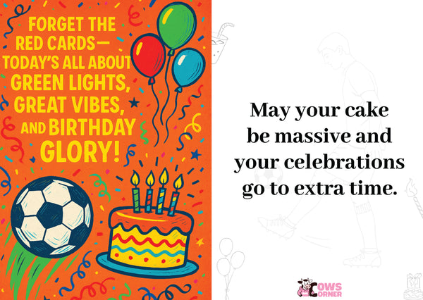 A Cows Corner personalised card. 