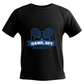 A black t-shirt that has a funny tennis slogan on the front that reads 'Game, Set, Mismatch'