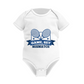 A white baby grow with the funny tennis slogan on the front that reads 'Game, Set, Mismatch'