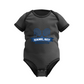 A black baby grow with the funny tennis slogan on the front that reads 'Game, Set, Mismatch'