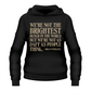 Black hoodie with gold text quote on a white background, with the slogan on the front 'We’re Not the Brightest Bunch in the World, but We’re Not As Daft as People Think – Brian O’Driscoll