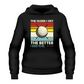 Black hoodie with vintage-style golf graphic and text on a white background with a Cows Corner slogan saying The older I get, the better I used to be - Lee Trevino
