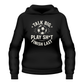 Black hoodie with white text and soccer ball graphic on a white background. This is a Cows Corner hoodie with the funny fantasy football slogan on the front that reads 'Talk Big, Play Sh*t, Finish Last'. Cows Corner gifts are perfect for sport-mad fans, these gifts work brilliantly for birthdays, new baby celebrations, Father’s Day, Mother’s Day, Christmas, anniversaries, thank you gifts, end-of-season team awards, graduations, retirements, and just-because moments when you want to raise a smile.