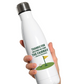 A white water bottle with the funny golf saying on the front that reads 'Thanks for Helping Me for the Fairway – and My Confidence'