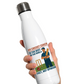 A white water bottle with the funny cricket coach saying on the front that reads 'My Cricket Coach Is the Best in the World Fact, Not Opinion'