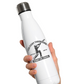 A white water bottle with the funny cricket coach saying on the front that reads 'For Every Throwdown, Team Talk and Tip, Thank You, Coach'