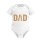 A white baby grow with the funny tennis slogan on the front that reads 'Tennis with Dad, BEST. TIME. EVER'