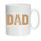 A white ceramic mug with the funny tennis slogan on the front that reads 'Tennis with Dad, BEST. TIME. EVER'