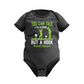 Gray baby onesie with green text and graphics on a white background 'You Can Talk to a Fade but a Hook Won’t Listen'