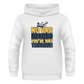 A white hoodie with the funny football slogan on the front that reads 'No VAR Needed You’re Just Terrible'