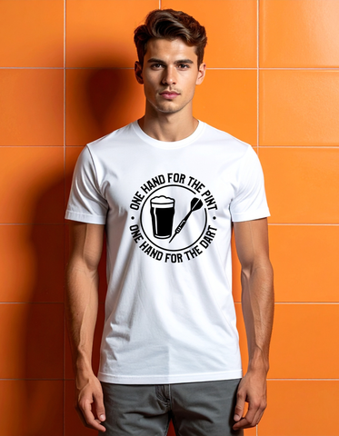 One Hand For The Pint, One Hand For The Darts | Funny Darts T-shirt
