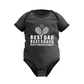 A black baby grow with the lovely tennis saying on the front that reads 'Best Dad, Best Coach, Best Cheerleader.