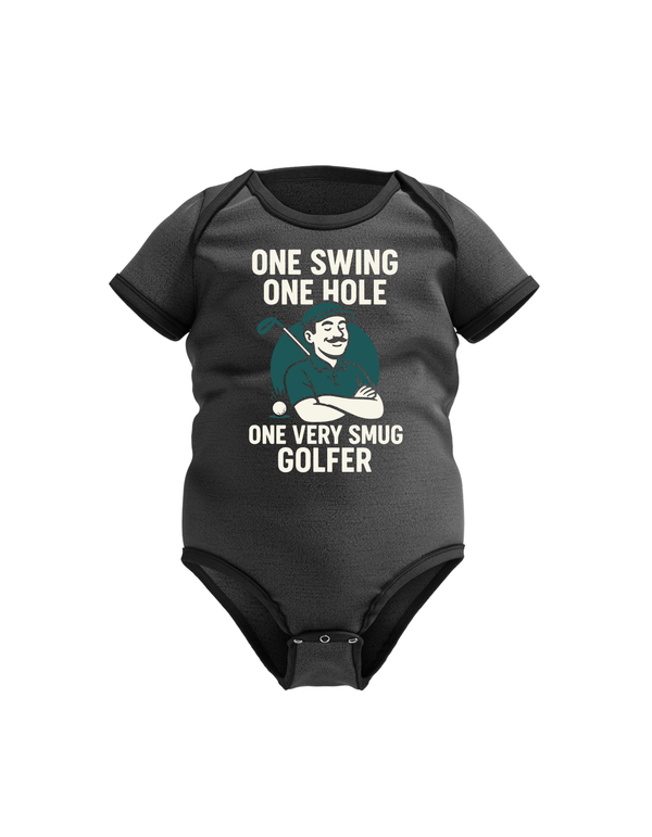 One Swing, One Hole One Very Smug Golfer | Funny Golf Baby Grow