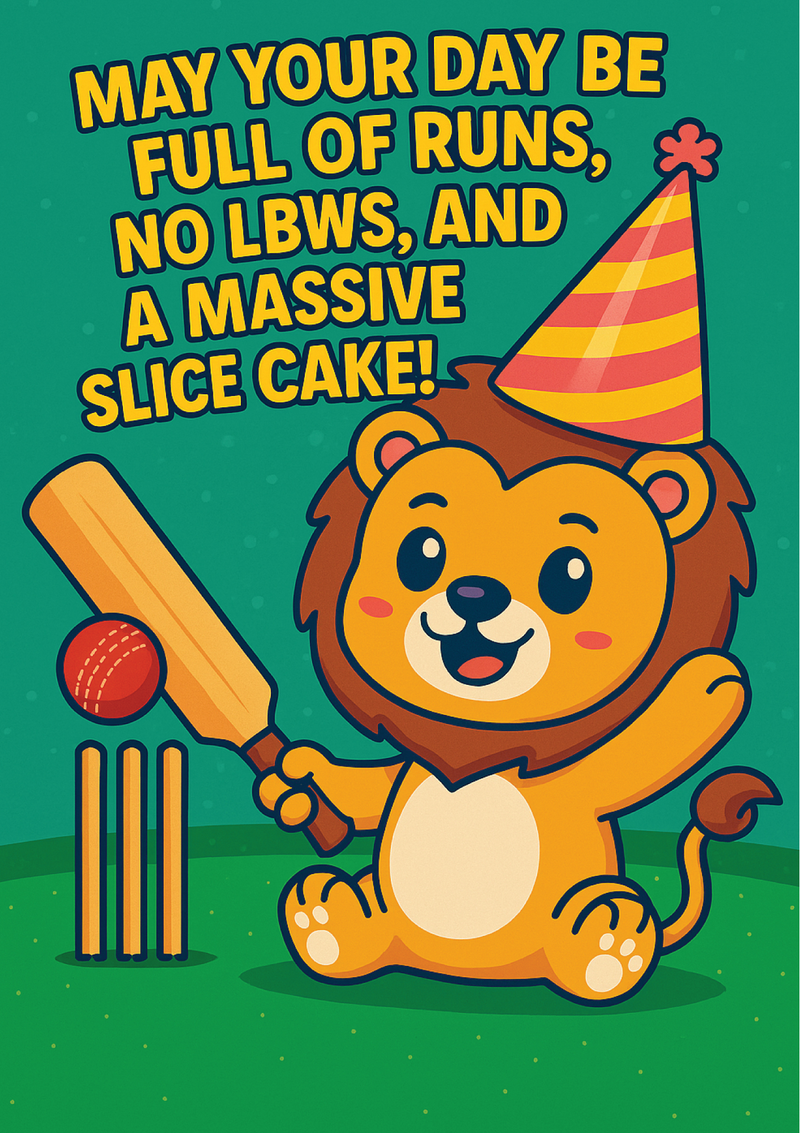 May Your Day Be Full of Runs, No LBWs, and a Massive Slice of Cake!