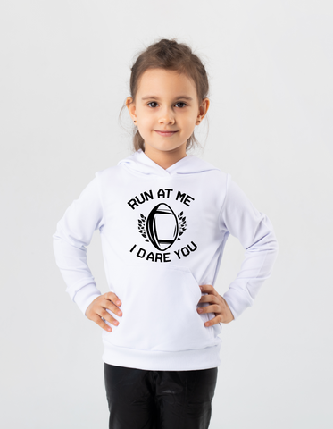 Run at Me I Dare You | Funny Rugby Hoodie
