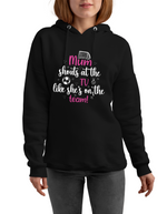 Mum Shouts at the TV Like She’s on the Team! | Funny Football Hoodie, Premium Fabric, Multiple Junior Sizes