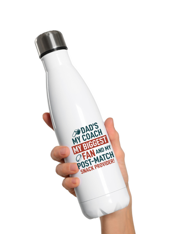 Dad’s My Coach My Biggest Fan and My Post-Match Snack Provider! | Funny Rugby Water Bottle