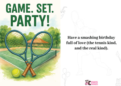 Game. Set. Party! | Tennis Themed Birthday Card