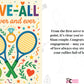Engagement card with tennis rackets, ball, and colorful text on a white background from Cows Corner