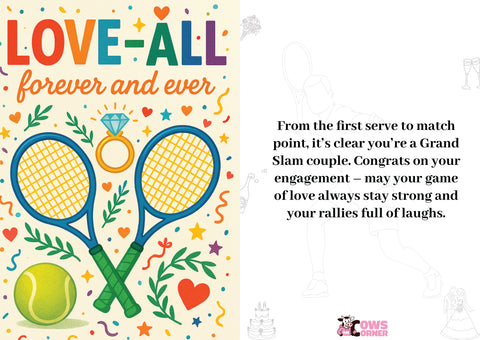 Love All, Forever and Ever | Tennis Themed Engagement Card