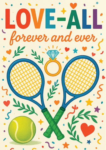 Love All, Forever and Ever | Tennis Themed Engagement Card