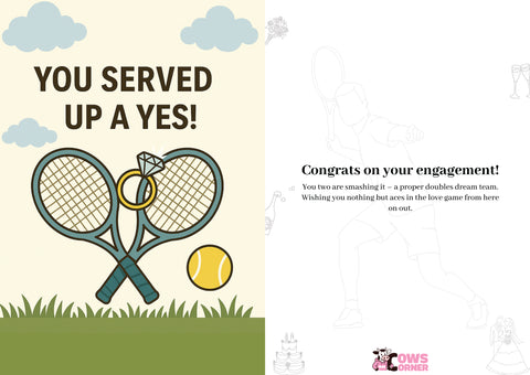 You Served Up a Yes | Tennis Themed Engagement Card