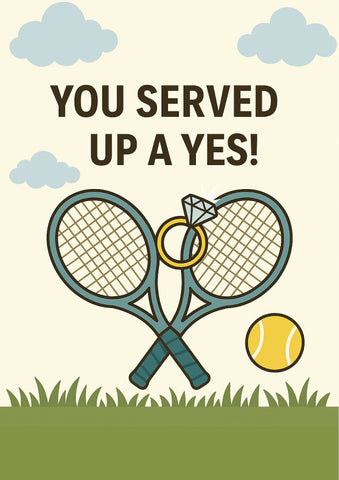 You Served Up a Yes | Tennis Themed Engagement Card