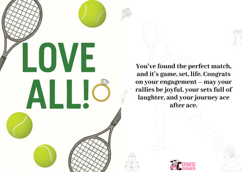 Love All | Tennis Themed Engagement Card