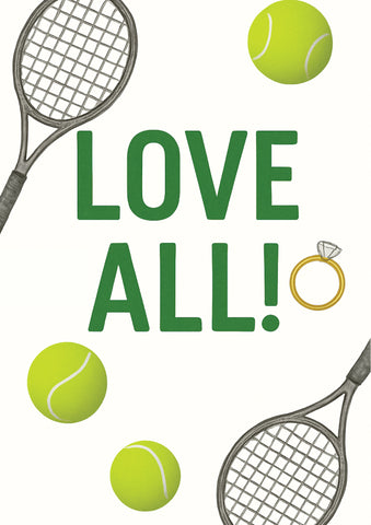 Love All | Tennis Themed Engagement Card