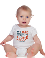 My Dad Tackles Life Like a Rugby Match- Head First | Funny Rugby Baby Grow